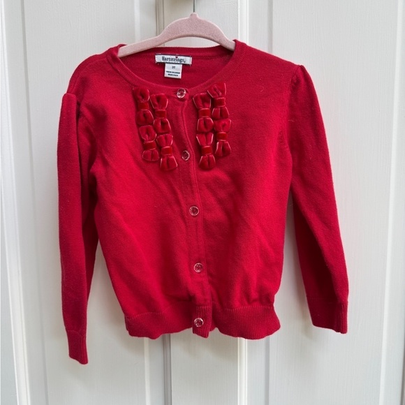 Hartstrings Other - Hartstrings 3T Girls Red Bow Button Down Sweater